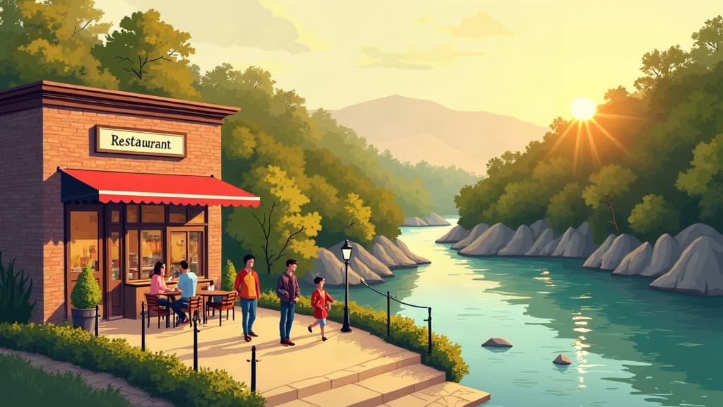 Editorial illustration: Date Night Restaurants in Bowling Green