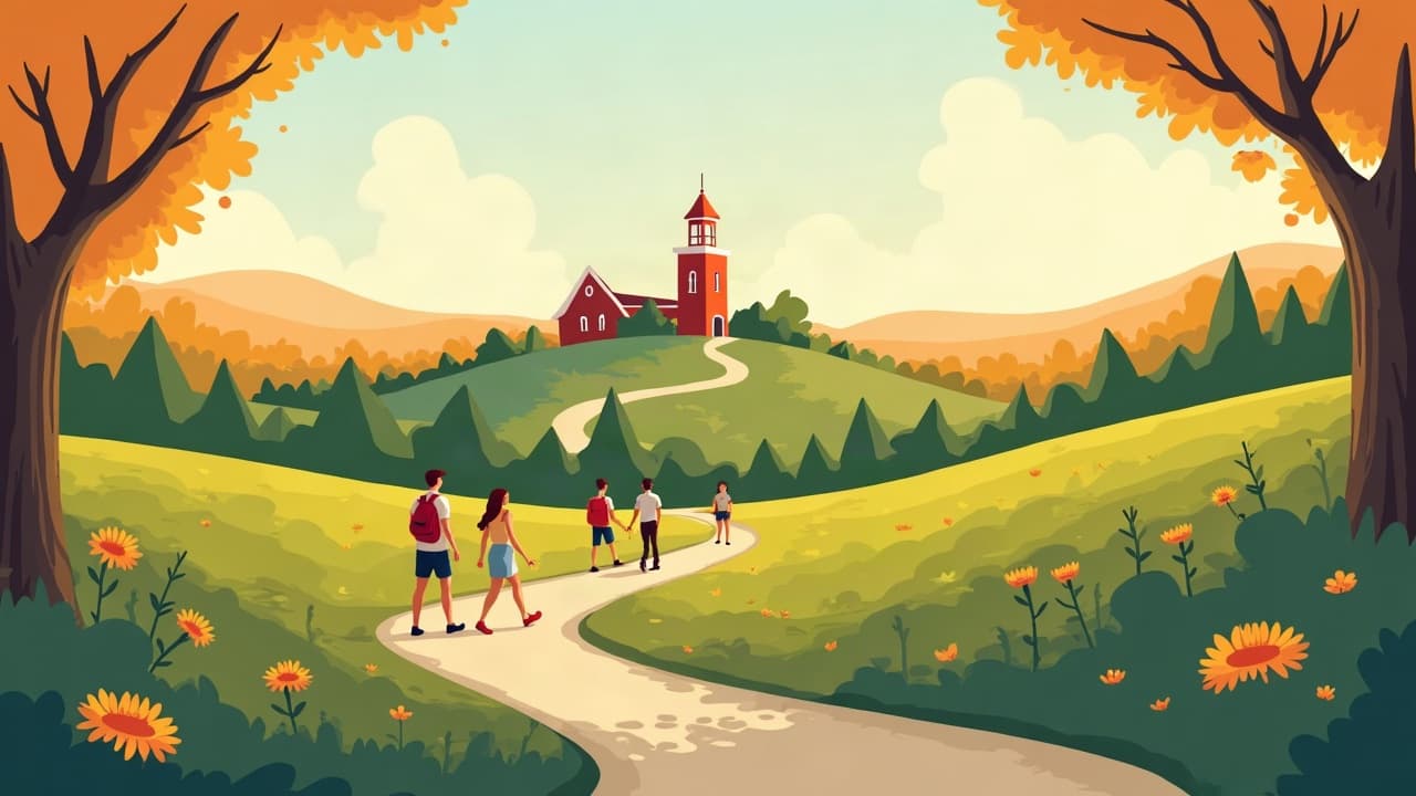 Editorial illustration: Hiking and Walking Trails in Bowling Green