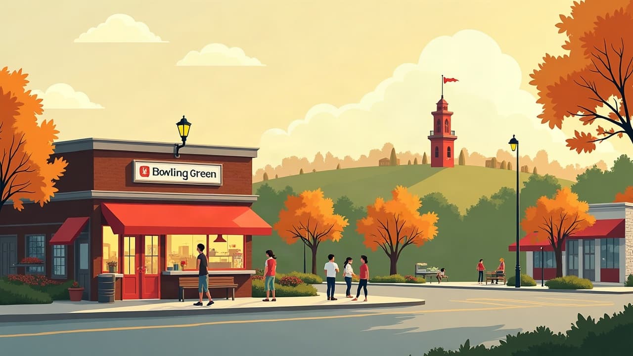Editorial illustration: Cheap Eats in Bowling Green