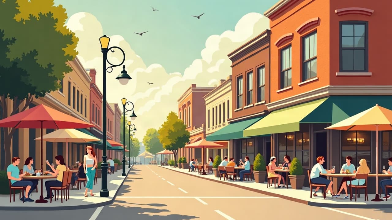 Editorial illustration: Restaurants With Outdoor Seating in Bowling Green