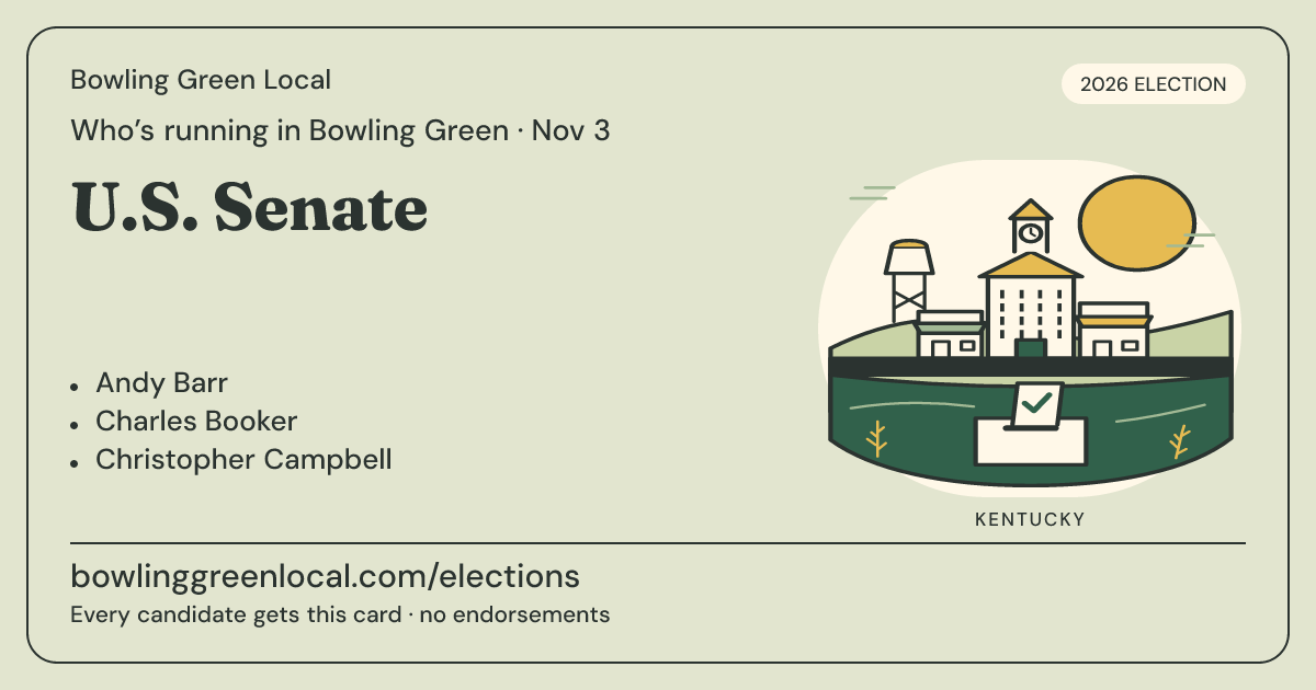U.S. Senate, November 3, 2026 — Bowling Green Local race card
